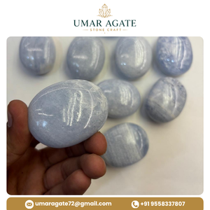 Piedra de Palma de Angelita Natural Pulida, Cristal de Angelita Azul, Piedra de Palma para Meditación y Sanación, Venta al por Mayor - Product Image 4