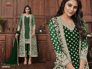 Look le plus chaud tissu net traditionnel beau point motif concepteur Design moderne Salwar costume par Surat Online Mart - Product Image 5