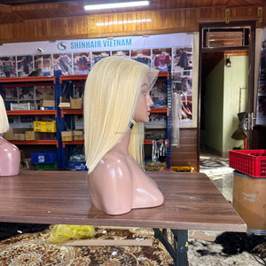 Perruques de cheveux humains de haute qualité, perruque frontale en dentelle, cheveux vierges vietnamiens, perruque frontale en dentelle blonde, perruques lisses et droites pour femmes, sans colle - Product Image 3