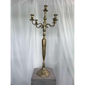 Laiton Antique Pilier 5 Bras De Luxe Chandelier Stand Décoratif En Métal Artisanat Bougeoir En Laiton Haute Hauteur Bougeoir Dernier - Product Image 1