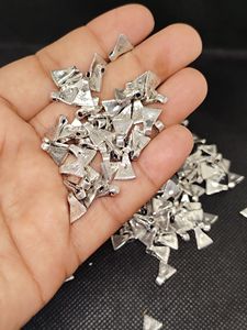 Breloques en laiton plaqué argent, finition plume, pendentifs feuille double face, fournitures de bijouterie en stock - Product Image 3