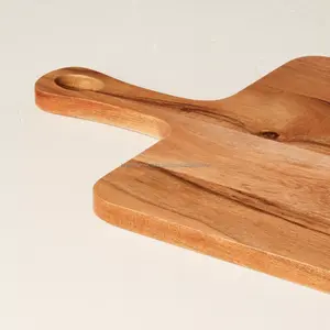 Tabla de cortar de madera ecológica de primera calidad con borde natural, bloque de corte de cocina de estilo único para preparar y servir alimentos - Product Image 2