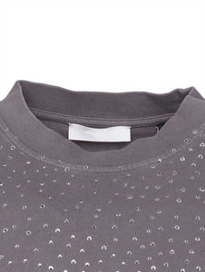 T-shirt à manches courtes pour homme, motif à pois gris, coupe classique, col rond, décontracté, respirant, en polyester tricoté - Product Image 3