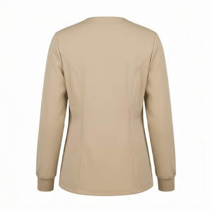 Chaqueta de enfermera al por mayor con cierre de botones a presión, cuello redondo, manga larga, abrigo cálido, puños acanalados, ropa de hospital, chaquetas de enfermera - Product Image 3