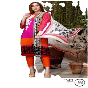 Traje de césped bordado de 3 piezas para mujer, Colección bonita y elegante, copias de maestro indio y paquistaní, novedad de 2023 - Product Image 1