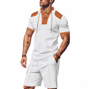 2026 Men's Summer 2-Piece Set Short Sleeve <b>T</b> Shirt Hoodie Customizable Sports Jogging Tracksuit for Gym Training for Outdoor - Product Image 3