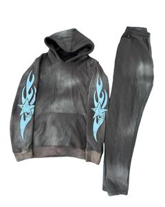 Chándales de cuello redondo de felpa francesa unisex, material de algodón transpirable cómodo, chándal de bloques de Color XL para invierno, estampado a granel - Product Image 1