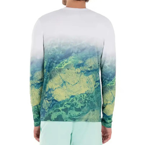 Wholesale Men's Fishing Shirt Long Sleeve Sublimation Print Bass Design UPF 50 Quick Dry Polyester Outdoor Wear - Product Image 2
