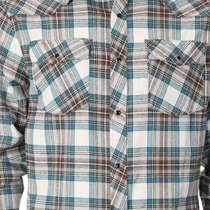เสื้อเชิ้ตผ้าแฟลนเนลลายสก็อตผู้ชาย ผ้าฝ้าย 100% ขายส่ง ระบายอากาศได้ดี แขนยาว ทรงสุภาพ ผิวสัมผัสนุ่ม น้ำหนัก 220 กรัม ลายนูน ผลิตจากโรงงาน - Product Image 6
