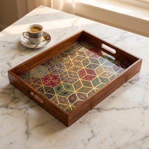 Plateau de rangement rectangulaire en bois, design moderne et luxueux, finition laquée, utilisation en cuisine, un seul niveau, multifonction, compatible lave-vaisselle 1 - Product Image 5