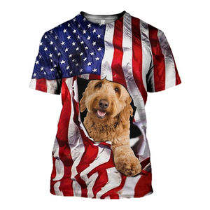 Camiseta de moda con estampado 3D de perro para hombre, informal, con cuello redondo, holgada, de manga corta, a la moda, de verano, extragrande, ropa para hombre - Product Image 4