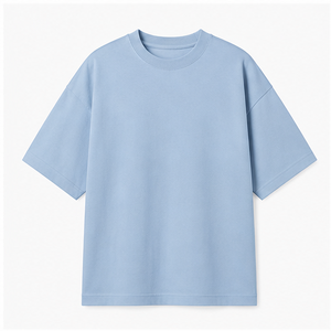 Custom <b>Cloud</b> Blue Lightweight Cotton Mens Oversized Short Sleeve Crew <b>Neck</b> T-Shirt MTS-OVR-0011 - Product Image 1