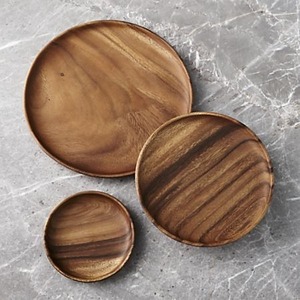 Assiette en bois écologique, plat de service en bois d'acacia naturel, vaisselle artisanale pour la maison et la cuisine - Product Image 2