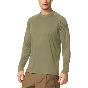 เสื้อรัดรูปแขนยาวสำหรับผู้ชายรุ่นใหม่ปี 2026 สีเขียวมะกอก แห้งเร็ว ผลิตจากโพลีเอสเตอร์ ป้องกันแสงแดด UPF 50+ เหมาะสำหรับกิจกรรมกลางแจ้ง - Product Image 3