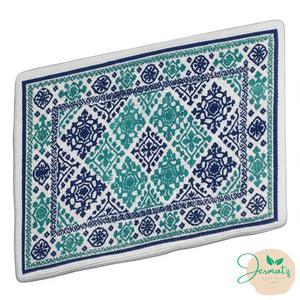 Jermatz Woven <b>Prayer</b> Rug Blue Green Pattern Anti-Slip <b>Mat</b> for Adults Made In Bangladesh Cheap Rate 2026 Model - Product Image 4