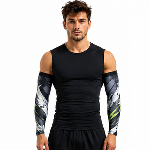 Mangas de compresión deportivas para hombre, personalizadas, para fitness, entrenamiento, running, ciclismo, transpirables, elásticas, de soporte y protección. - Product Image 1