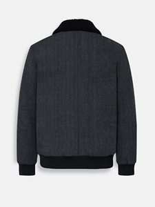 Vestes à col en fourrure, veste d'hiver sur mesure de haute qualité, veste ajustée pour homme, vêtements d'hiver épais et élégants avec fermeture éclair - Product Image 2