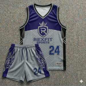 REXFIT SPORTS Vente en gros d'uniformes de basketball pour adultes, vêtements de sport personnalisés en polyester léger et à séchage rapide, fournisseur - Product Image 1