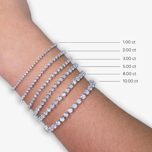 Bracelet tennis à trois griffes avec 5 diamants ronds de laboratoire de 0,25 carat, 7 pouces, bijou délicat et étincelant, cadeau pour femme - Product Image 2