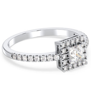 REYES 925 Sterling Silver Princess Cut 0.74 Carat Moissanite <b>Statement</b> <b>Ring</b> For Women Original Engagement Wedding Gift Jewelry - Product Image 3
