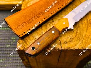 High Quality Stainless Steel Drop Point Hunting & Camping <b>Knife</b> with Wood Handle Razor <b>Sharp</b> Sheath DIY Grade Wholesale OEM/ODM - Product Image 4
