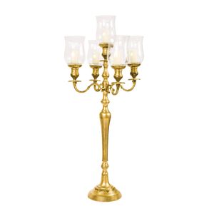 Juego de Candelabros Modernos de Metal Abstracto con Anillos, de Hierro Forjado con Acabado Bronce Antiguo y Turquesa, Portavelas Largos para Mesa - Product Image 2