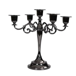 Candélabre à 5 lumières en laiton doré orné de gravures vintage. Centre de table élégant disponible à prix de gros. - Product Image 5