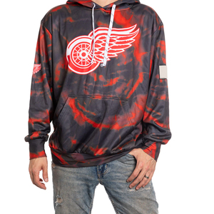 <b>Men's</b> Hooded Sweatshirt Red <b>Black</b> <b>Tie</b> Dye Detroit Red Wings Logo Sublimation Print Casual Regular Fit Polyester Knitted Style - Product Image 3