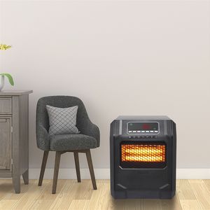 HT1188N Stufa Elettrica Digitale da 1500W con 4 Tubi al Quarzo Neri e Ventola in Metallo, Colore Nero - Product Image 6