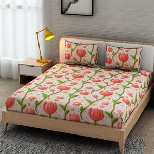 Elegante Juego de Sábanas 7D Inspirado en la Naturaleza |   Tela de Algodón Suave |   Diseño de Ropa de Cama con Estampado Digital |   Juego de Decoración de Dormitorio Premium de 3 Piezas - Product Image 1