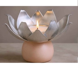 Support à bougie chauffe-plat en verre et métal plaqué or, très tendance, pour la décoration du salon, porte-bougie votive en métal - Product Image 6