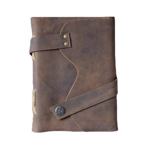 Indian Genuine Leather Journal Notebook Handmade Cotton White Paper Blank with Leather Strap Closer <b>Lock</b> Journal Notebook <b>Diary</b> - Product Image 1