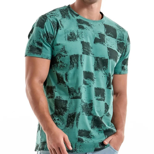 เสื้อยืดฮิปฮอปผู้ชายทรงปกติ แขนปกติ สีเขียวดำ คอโอ ผ้าเจอร์ซีย์ลำลอง ระบายอากาศได้ดี กันยับ แห้งเร็ว น้ำหนัก 150 กรัม - Product Image 6