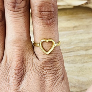 Latest High Demand Heart <b>Ring</b> Boho Brass <b>Rings</b> For Women 18k Gold Plated Cutout <b>Dainty</b> Minimalist Jewelry Wholesale/OEM/ODM - Product Image 4