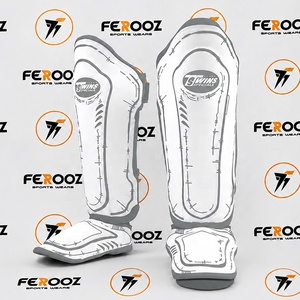 Protège-tibias blancs et oranges de qualité supérieure, équipement de protection professionnel pour le sparring, le MMA, la boxe, OEM pour la lutte - Product Image 6
