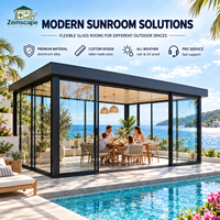 Pergola bioclimatique en aluminium économique avec panneaux de porte coulissants en verre pour terrasse de club de golf, espace événementiel ou lounge