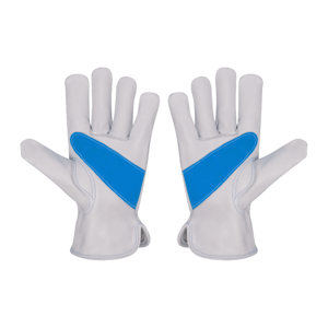 Gants de sécurité en cuir grainé de vachette Palm Patch, robustes, doux, confortables, antidérapants, usage général, résistants aux étincelles - Product Image 3