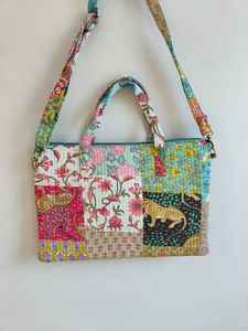 CLASSIC ART & CRAFT Sac pour ordinateur portable en coton matelassé de luxe avec fermeture à glissière, poignée souple, léger, unisexe, pour les voyages - Product Image 5