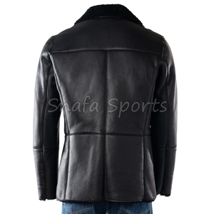 New Arrival Design Lamb Fur <b>Long</b> Shearling <b>Jacket</b> For Men Winter Warm Thick Botton Pattern <b>Leather</b> <b>Jackets</b> - Product Image 4