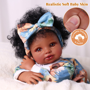 Poupée bébé fille afro-américaine réaliste Babeside Jaden de 17 pouces, tête en vinyle, corps en tissu, jouet doux, mini-jouet, vente en gros directe d'usine - Product Image 2