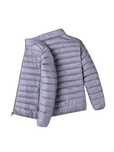 Veste matelassée pour homme, couleur vert olive, col montant, fermeture éclair, coupe-vent, rembourrage en polyester, manteau d'hiver décontracté - Product Image 6