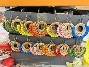 Pendientes Colgantes de Ratán Tejido a Mano, Tendencia 2026 |   Pendientes de Lágrima Geométricos Bohemios para Mujer - Product Image 5