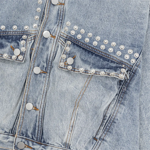 Acid Washed <b>Men</b> <b>Jeans</b> <b>Jacket</b> Gradient Spray Denim <b>Jacket</b> for <b>Men</b> - Product Image 6