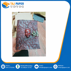 Handmade Pure <b>Leather</b> Journal With Artistic Handwork Handcrafted <b>Leather</b> <b>Notebook</b> Wholesale Bulk Supplier Manufacturer India - Product Image 6