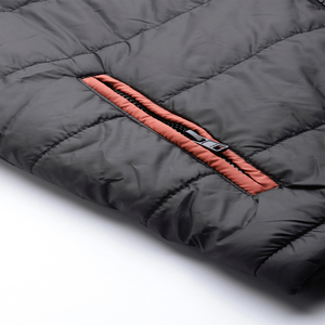 <b>Men's</b> Black Hooded Puffer <b>Jacket</b> Color Blocking Zipper Closure Casual Winter Outerwear Polyester Wadding Regular Fit - Product Image 3