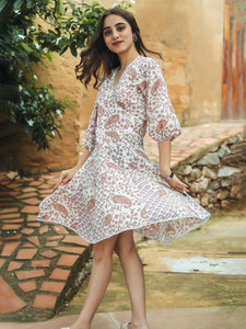 Modern Designer Looking Customized Cotton Fabric in Summer Casual Wearing Maxi Western dresses <b>items</b> Printed Antique Dress set - Product Image 4