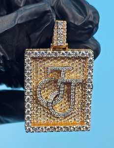 จี้เพชรโมอิสซาไนต์แบบ Iced Out VVS สองสี เงินแท้ 925 ชุบทอง 18k จี้ตัวอักษรแบบฮิปฮอปสั่งทำพิเศษ จี้โมอิสซาไนต์แบบอักษรย่อ - Product Image 6