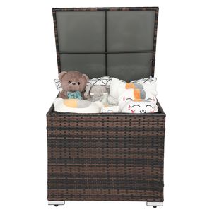 "Brown Gradient Iron Frame 71x71x60.5cm Square Rattan <b>Storage</b> <b>Locker</b>" - Product Image 5