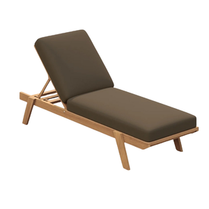 Chaise longue minimaliste en teck avec coussin, inclinable manuellement, mobilier d'extérieur au design moderne, dossier solide, prix de gros - Product Image 3