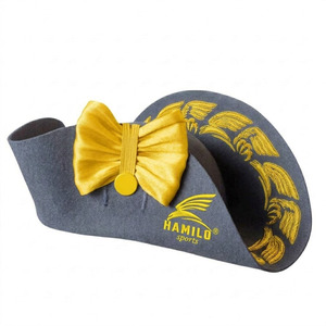 Bicorne maritime noir, coiffe historique avec garnitures tressées opulentes, couvre-chef de luxe, casquette Shako - Product Image 2